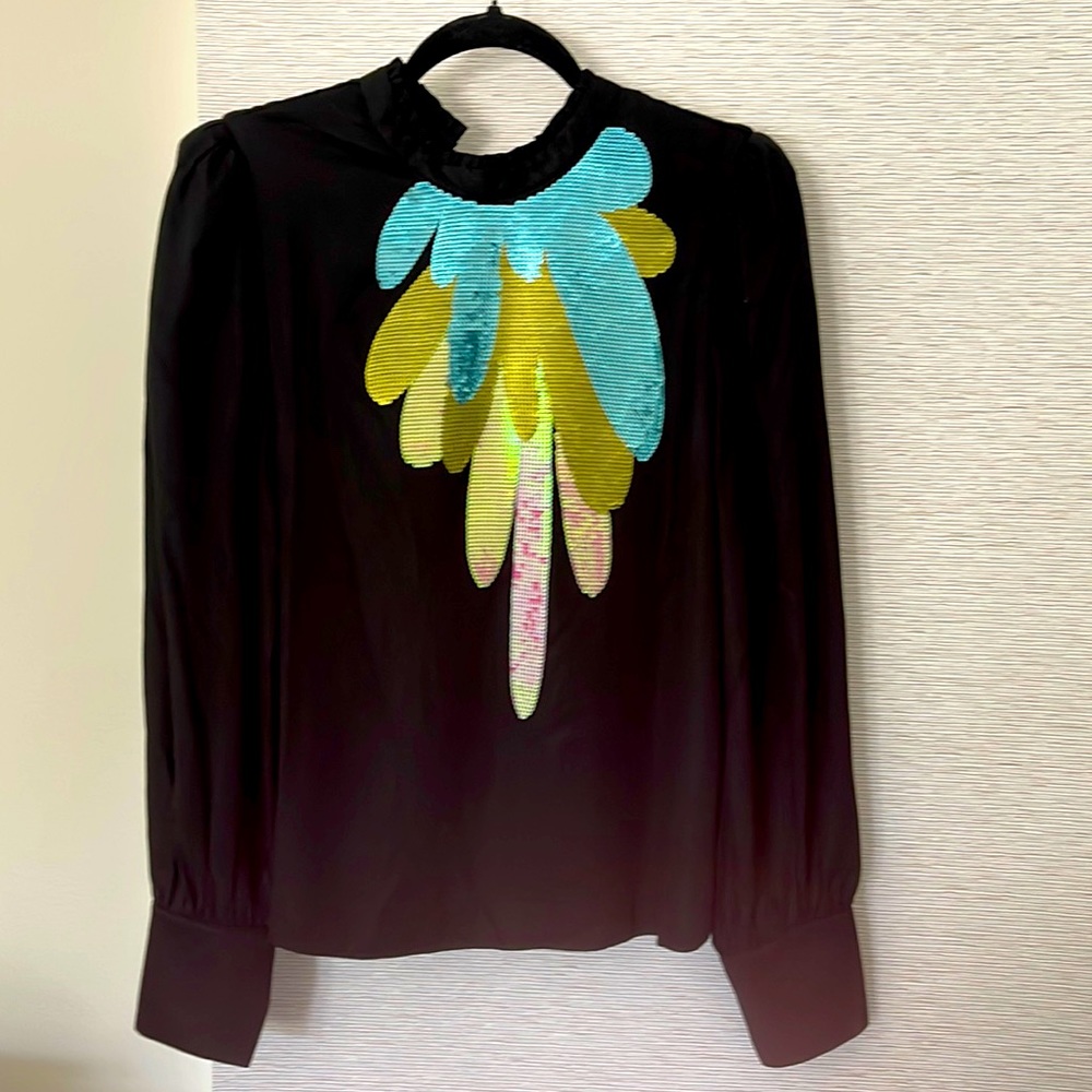 Cynthia Rowley Candice Sequin Embroidered Top